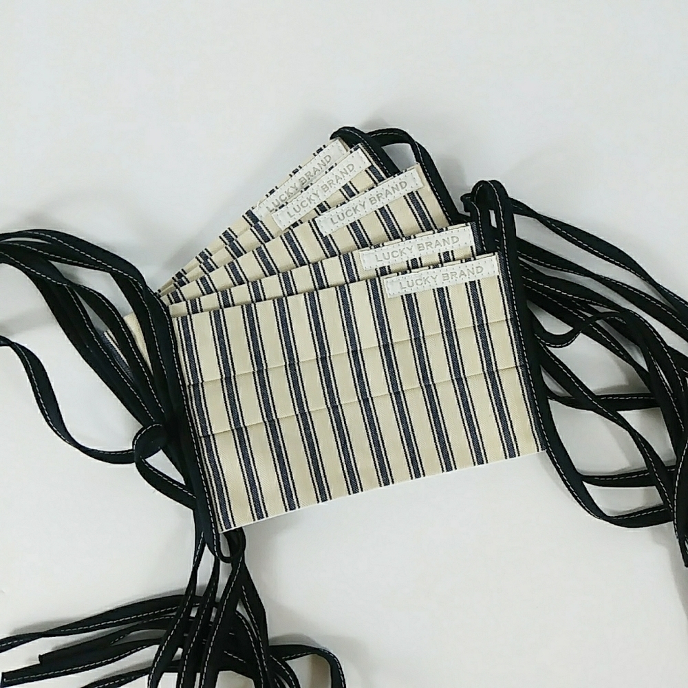 NWOT Lucky Brand Face Mask Navy Cream Stripes